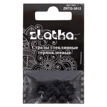 Страз клеевой " Zlatka" ZRTG- 3012 SS30 цветные 6. 5 мм стекло 12 шт в пакете с картонным еврослотом №03 черный ( Jet) 