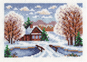 Набор для вышивания " PANNA" PS- 1092 ( ПС- 1092 ) " Избушка в снегу" 
